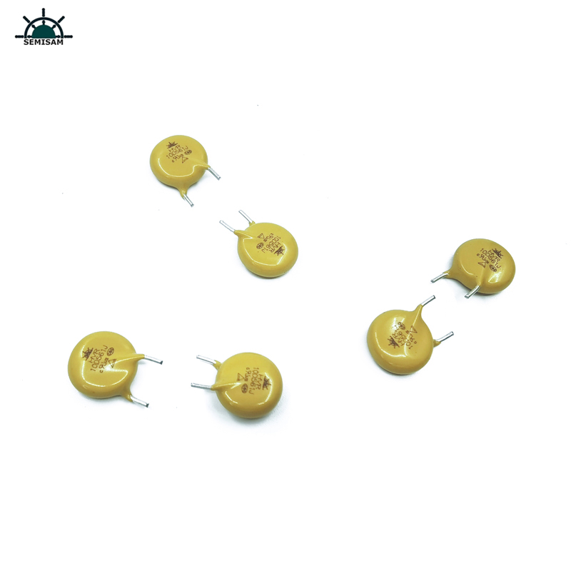 Kina ODM elektronikkomponenter, gul MOV 10mm 10d561 560V Zinkoxidvaristor Mov för hushållsapparat
